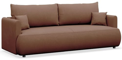Selsey Schlafsofa 3 Sitzer mit Schlaffunktion und Bettkasten 226 cm – Kupfer Chenille Easy Clean Stoff – Modernes Sofa Bed für kleine Wohnzimmer & Gästezimmer