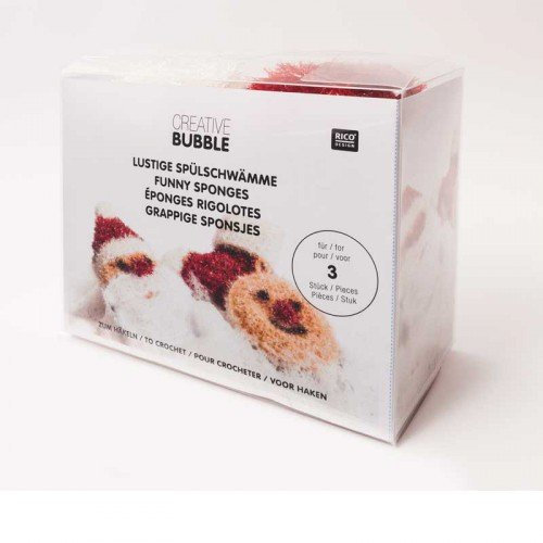 NEUHEIT 2017!!! Rico Design Creative Bubble X-Mas Häkelset - das innovatives Schwammgarn als Set - Weihnachtsmann, Stiefel und Emoji