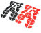 Finest Folia 4D Carbonfolie Emblem Ecken Aufkleber (K004 Schwarz Rot)
