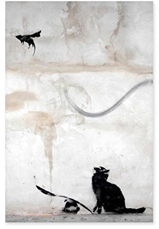 Streetart Posterdruck Banksy Cat n Bat – Poster in div. Größen 40x60cm