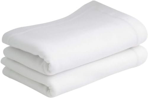 Bloomsbury Mill - Flat Sheets for Baby Pram, Crib, Cot & Moses Basket - 2 Pack - 100% Skin Sensitive Organic Cotton - Soft and Breathable Jersey Baby Sheets for Newborn – Plain White - 75x100cm