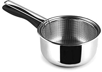 IBILI - Cazo con cestillo induktion, 18 cms, Acero inoxidable, Apto para induccion, Freidora