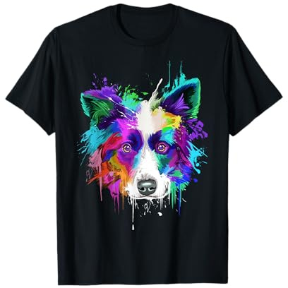 Splash Art Border Collie T-Shirt | Puppy Lover Geschenk T-Shirt