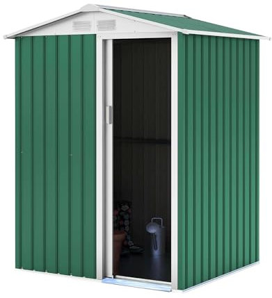 Gardiun KIS12137 - Caseta Metálica Milton 2 m² Puerta Deslizante Verde