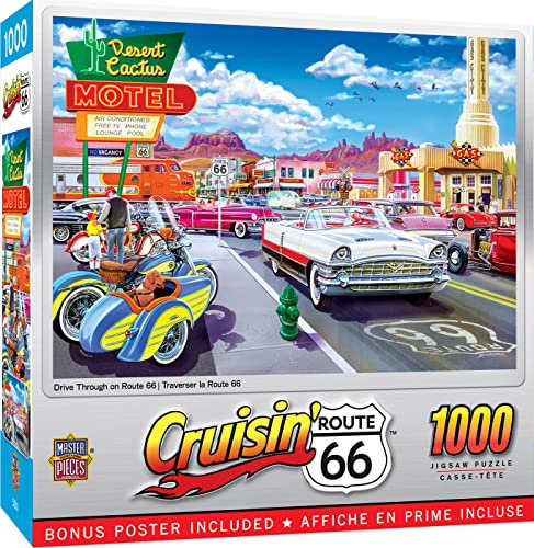 Masterpieces Cruisin‘ RT66, Drive Through On RTE. 66 1000Piece Jigsaw Puzzle