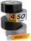Hinrichs Nastro Telato Argento/Nero - 4 Rotoli di Nastro Americano 50m x 50mm - Duct Tape extra forte - Gaffa Tape Impermeabile - Nastro in Tessuto largo - Nastro Adesivo per Interno ed Esterno