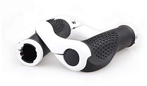 VOANZO Fahrrad Lenkergriffe, Ergonomisches Design Gummi MTB Mountainbike Lenkergriffe Mit Lenkerenden Hörner, Komfortable Schutz (Schwarz + Weiß)