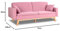 Don Descanso, Reine 3-Sitzer-Schlafsofa, Stoffpolsterung, Farbe Rose, Buch- oder Clic-Clac-Öffnungssystem, Sofagröße: 201 x 73 x 79 cm, Bettgröße: 201 x 99 x 42 cm, inklusive 2 Kissen