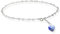 Chaîne de cheville individuelle XL 32 cm en argent sterling 925 pour femme avec pendentif en forme de cœur Swarovski Elements réglable individuellement. Bijou de cheville de qualité supérieure pour
