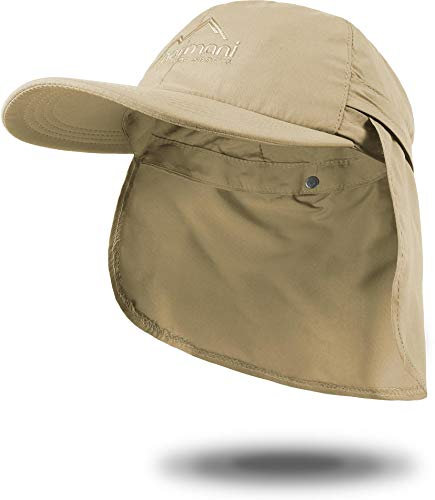 normani 2 in 1 Sommer Cap mit einrollbarem Sonnenschutz Savannah Farbe Beige Größe XL