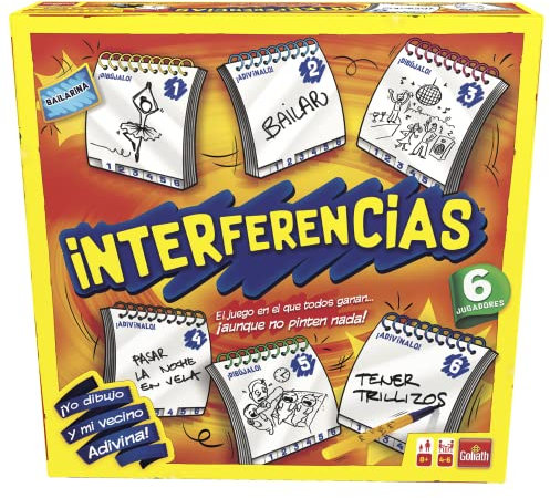 Goliath Interferencias, Juego de Mesa A Partir 8 Años, Divertido y Rápido Juego de Dibujo de 4 a 6 Jugadores, Juegos de Mesa Adulto, Dibuja y Adivina los Conceptos Dibujados