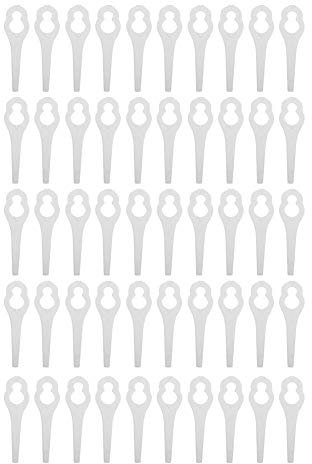 Aramox Ersatzmesser Rasentrimmer, Rasentrimmer 7,5 x 2 cm, 50 × Kunststoffmesser Rasenmäherteile für ALM 28 / ALM 30 / ART 23 Accu/ART 23 U.(Weiß)