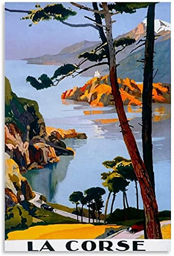Dvbhd Posters Muraux Vintage Tourisme Paysage Affiche France Corse Affiche Decoration Peinture Toile Tableau Murale Art Affiches Décor40x60cm x1 sans Cadre