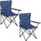 Trail Blue Camping Chair Lightweight Folding Cup Holder Carry Bag 100kg Capacity (2 x Chairs)