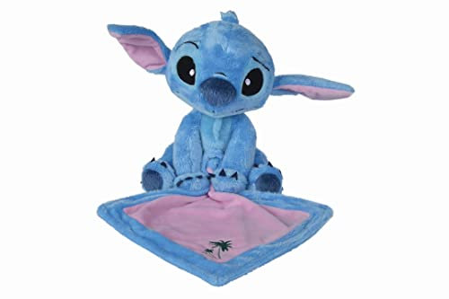 SIMBA 6315876992X24 Peluche Disney Stitch con Morbida Coperta da 25 cm, Blu/Rosa, da 0 Mesi