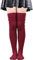 Nanxson Damen Lang Stulpe Leg Warmer Gestrickte Over-Knee Lange Beinstulpe Tanzen Strumpf (Dunkel Rot-74)