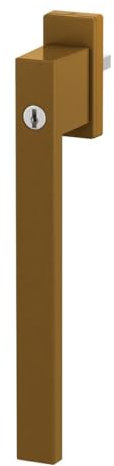 Design Aluminium Terrassentürgriff Dublin PSK abschließbar - pulverbeschichtet, Farbe:Gold F4, Stiftlänge:45mm