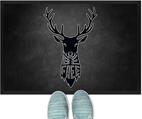 JUNIWORDS Fußmatte, Hirsch be Free, 60 x 40 cm, mit Gummirand (1006813)