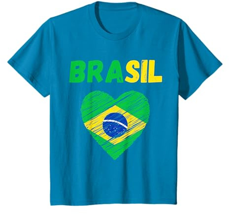 Drapeau Brésil Vacances Brésil Coeur Drapeau Brésil T-Shirt