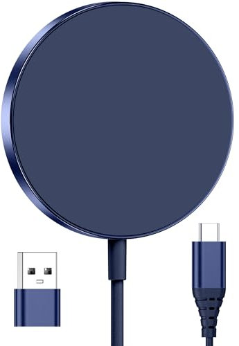 Magnetische Wireless-Ladegerät für iPhone, Induktives kabelloses Ladepad Kompatibel mit iPhone 16 15 14 13 12 Pro Max Plus Mini, Magnetic Wireless Charging Pad for Air-Pods 3 2 Pro -Ultraleicht