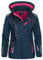 Geographical Norway Reine Lady - Veste Manteau Softshell Femme Capuche Impermeable - Blouson Coupe Vent Resistant - Doudoune Polaire Randonnee Ski Automne Hiver Printemps (Marine Rose L)