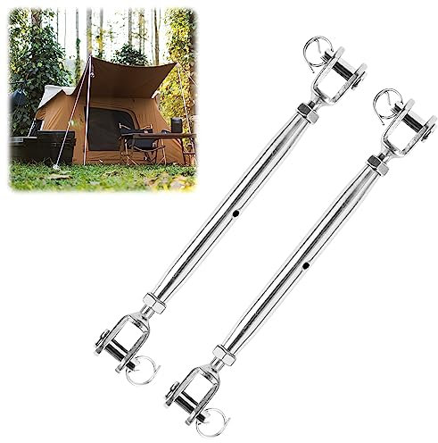 Jognee 2 tenditori M6 in acciaio inox 304, tenditore per tende da sole in acciaio inox, 160 mm - 230 mm, tenditore per corda color argento, tenditore in acciaio inox, per barche a vela, tende da sole