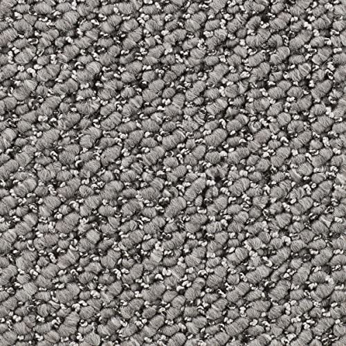Teppichboden Meterware 500cm und 400cm breit ideal für Wohnzimmer und Schlafzimmer mit grober Schlingen Struktur in Grau (5 m x 4 m)
