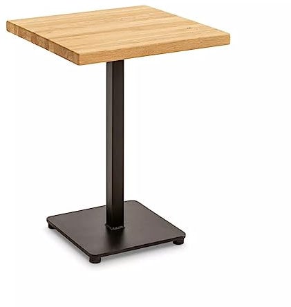 Casa Vital Bistrotisch MANITA, 60x60x76 cm, Eiche braun, Tischplatte aus Massivholz, Metallgestell mit Bodenplatte, 30 kg max. Belastung