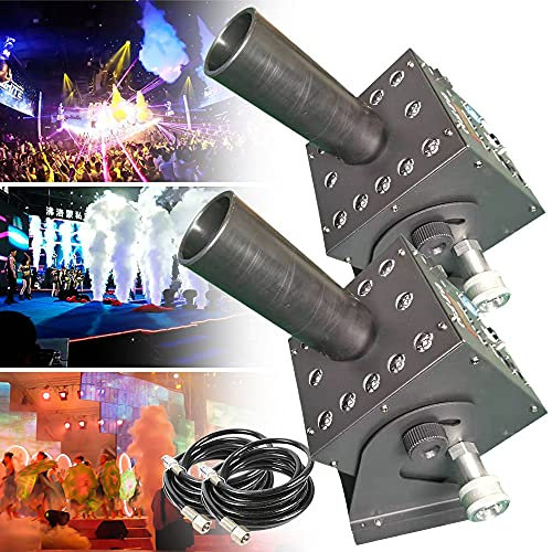Máquina de Humo con Luces, máquina de Chorro de CO2 DMX512 Disco Club Profesional Niebla de Hielo seco, máquina de Niebla con 12 Luces LED para Bodas, Fiestas, Halloween y Efectos de Escenario