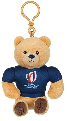 Gipsy Peluche - Ours Porte-clés Coupe du Monde de Rugby/Rugby World Cup France 2023 (RWC) - Peluche Officielle sous Licence - 10 cm Assis