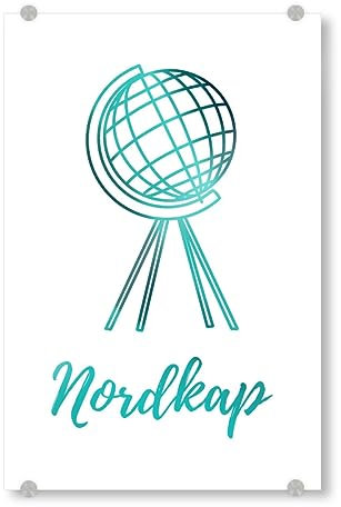 artboxONE Acrylglasbild 120x80 cm Natur Nordkap Polarlichter Globus - Bild nordkap Camping fjorde