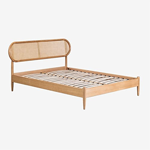 SKLUM Bett aus Holz Fraser Braun Natur 160 x 200 cm