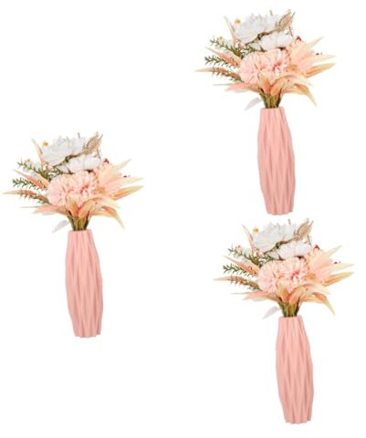 ifundom 3pièces Vase Créatif Moderne Rose Poudrée Décoration De Bureau Élégante pour Fleurs Accessoire Minimaliste pour Intérieur Artistique Et Raffiné