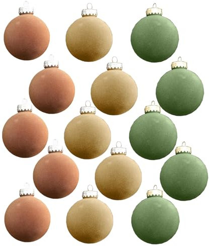 15PCS Weihnachtskugeln 8cm, Beflockt Christbaumkugeln Weihnachtsdeko, Bruchsichere Weihnachtsbaumkugeln Set, Weihnachtsbaumschmuck, Weihnachtsanhänger