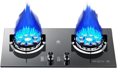 Cuisinière Au Propane, Cuisinière Au Propane Portable À 2 Brûleurs, Table De Cuisson À Gaz En Verre Trempé, Maximum 15354BTU For Les Camions De Nourriture Et Les Restaurants Familiaux (Color : NG, S