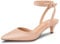 PIZZ ANNU Damen Pumps mit Kitten Abastz Spangenpumps Elegant und Bequem Riemchenpumps mit Geschlossener Spitze Glitzer Schuhe EU 39 Nude
