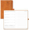POPRUN Taschenkalender 2025 Klein Notizbuch (Aug.2024-Dez.2025), ca. A6 (16 x 10,5 cm), kalender 2025 Klein mit Softcover - Terminplaner mit PU-Leder - Braun