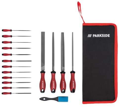 Parkside File Set - 17 Piece Kit for Wood and Metal Working | Ergonomic Handles | Practical Storage Case Included