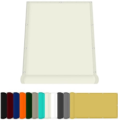 Sun Segel Sonnensegel 150 x 350 cm Wasserdicht Quadratisch Sonnenschirm Balkon Uv-Schutz-Polyestergewebe mit Seil Beschattungsnetz für Pool Schwimmbad Und Gewächshaus, Elfenbein