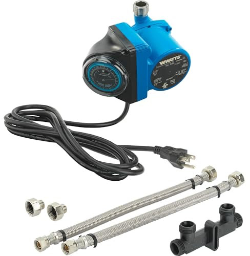 Watts Heat H2O Sistema de recirculación de agua caliente con temporizador programable, agua caliente instantánea, 3 años de garantía, bomba, 2 adaptadores, válvula de sensor, tornillos de montaje, 2