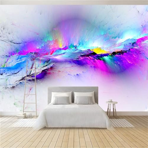 Tapete 3D Fototapete Bunte Graffiti 200 x 140 cm Vliestapete Wandtapete Wandbilder 3D Druck Foto Tapeten für Wohnzimmer Schlafzimmer Vlies Tapete Motivtapeten
