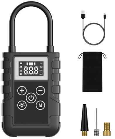 YOYOPOW Inflador ruedas coche,150 PSI Compresor aire coche,4000mAh Air pump con 4 modos de inflado,Pantalla LCD,luz LED, detección de la presión del aire para coches, motos, bicicletas