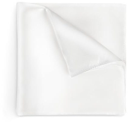 Cyriacus Einstecktuch aus 100% Seide Herren einfarbig Seideneinstecktuch - Gr. 34 x 34 cm Weiß