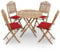 JUDYY 5-TLG. Garten-Essgruppe mit Kissen Klappbar Bambus, Esstisch Mit Stühlen Set, Gartenmöbel Sitzgruppe, Balkon Möbel, Gartenlounge Set, Terrassenmöbel, Balkonmöbel Set - 3063966