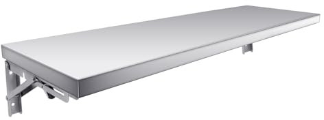 TAIMIKO Étagère Murale Pliante INOX Étagère de Cuisine Pliable Rabattable Commerciale (100 x 30 cm, Capacité De Charge 50 kg, Épaisseur Tablette 0.8mm, Montage Mural, Acier Inoxydable)