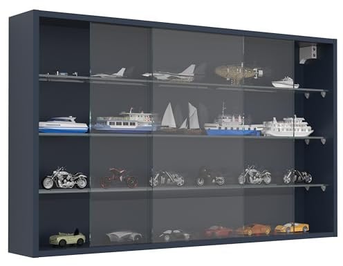 VCM Glasvitrine hängend | Vitrine Glas | Maße: H. 60 x B. 100 x T. 15 cm | Hängevitrine Glas | Modern und platzsparend | Glas Vitrinenschrank - Drivalo XL