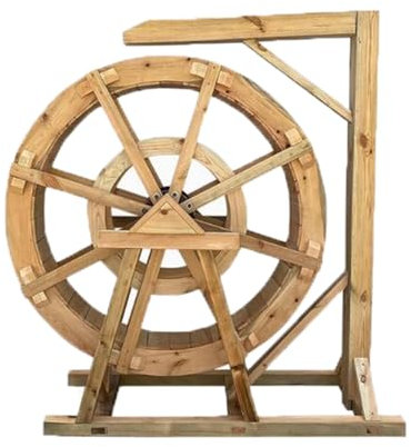 Wasserradbrunnen, Freistehender Wasserradbrunnen Aus Holz, Dekorativer Wasserradbrunnen for Den Außenbereich, for Den Garten, Hinterhof, Teich(80cm/31.5inch)