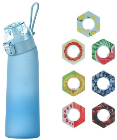 LILIHOT Meine bestellungen anzeigen Trinkflasche mit Geschmack,700ml Flasche mit 7 Duft Pods,Flasche Starter Set Flasche Flasche,Luft Wasserflasche mit Geschmack,Water Bottle with Flavor(#A Sky Blue)