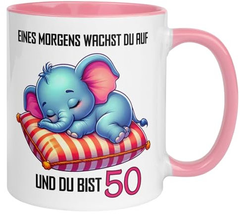 50 Geburtstag Frauen Geschenk Tasse | Eines Morgens wachst du auf und du bist 50 | Lustige Geschenk Geburtstagstasse mit Spruch 50. Geburtstag | 50ter Geburtstag - Witziges Geburtstagsgeschenk Frau