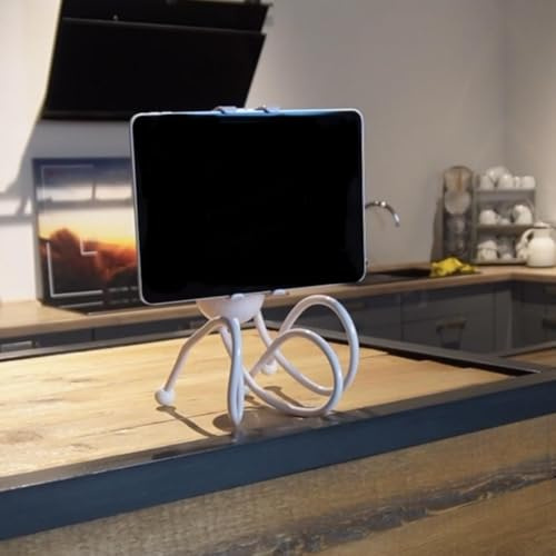 Rydaz™ Handy - und Tablethalterung für Bett, Flexible Halterung für Smartphone und Tablet bis 13 Zoll, abhnehmbar vom Standfuß 2in1 Funktion mit und ohne Standfuß, 360° Drehung, iPad Halterung